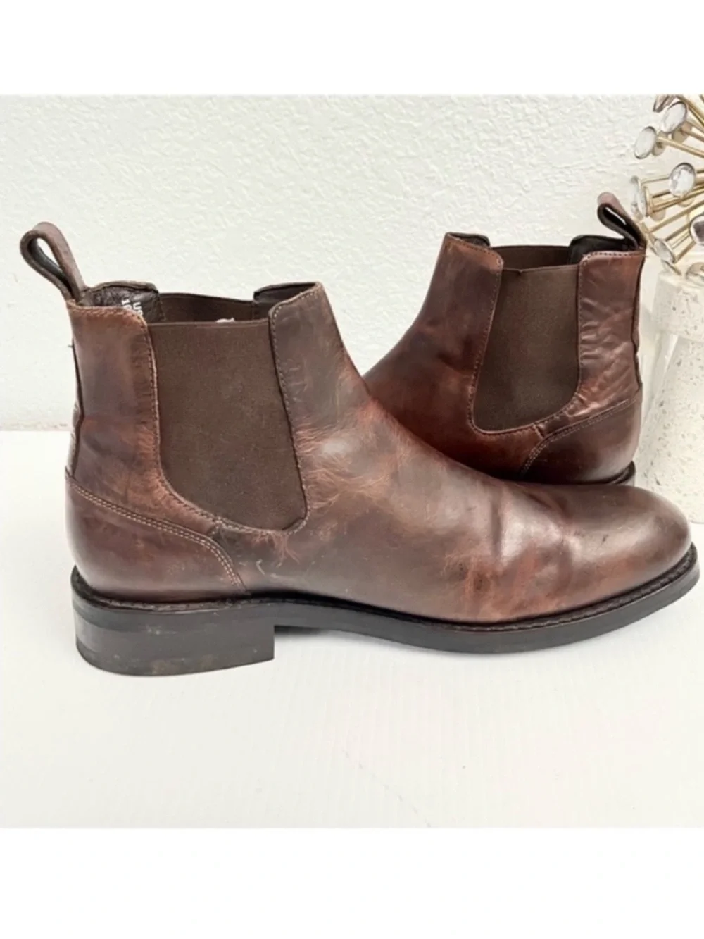 Wolverine BLVD Men's Brown Leather Chelsea Boots - Classic Slip-On Style Sz 10.5